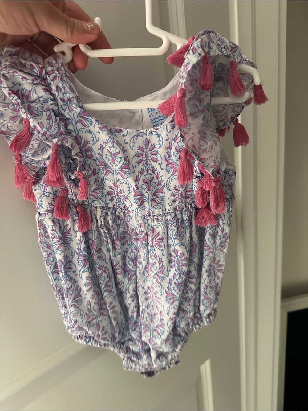 Pink tassel one piece